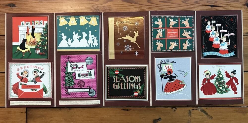 Vintage Mid Century 1950s Wallace Brown Co Personalized Christmas Card Catalog